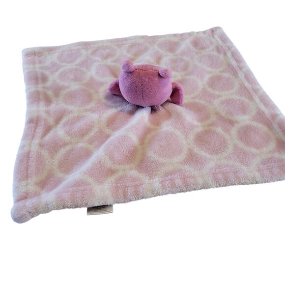 HB Pink Owl Security Blanket Lovey 12x12" Circles Print Baby Comfort Toy Plushie - Picture 8 of 11